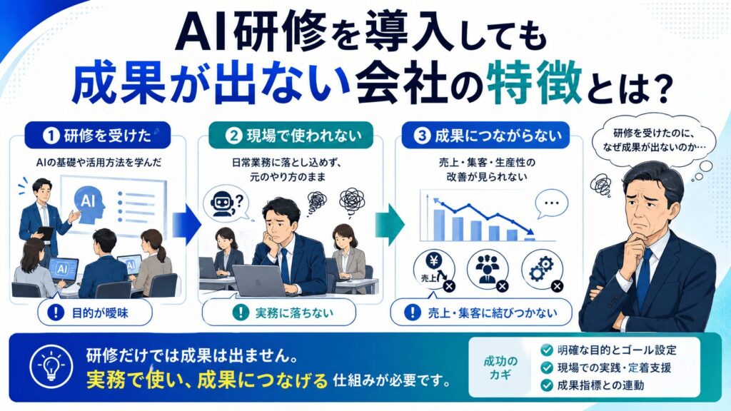 AI研修を導入しても成果が出ない会社の特徴とは？