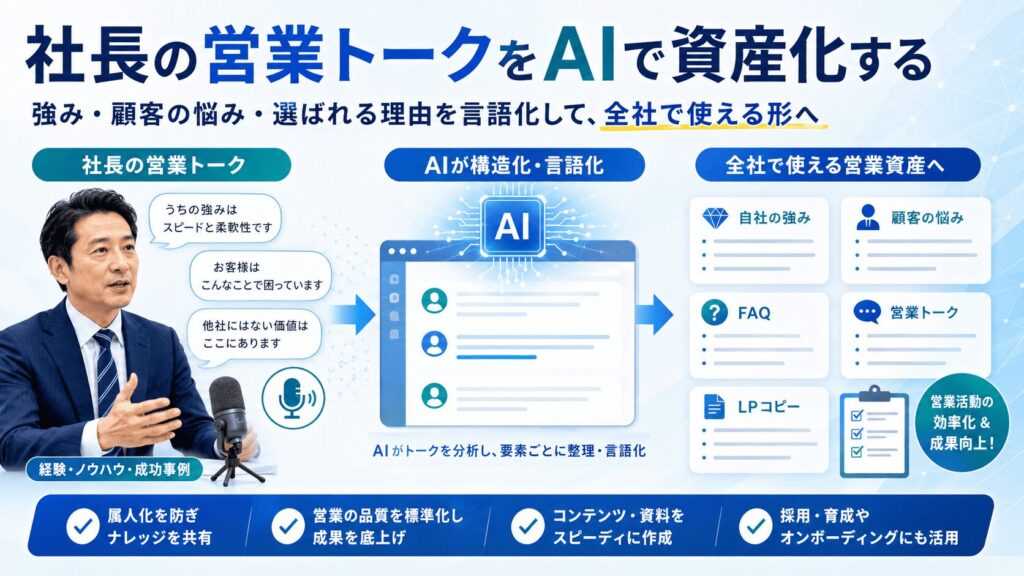 ステップ1｜社長の営業トークをAIで言語化する