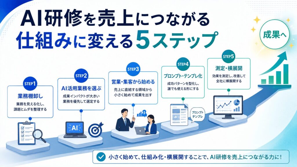 AI研修を“売上につながる仕組み”に変える5ステップ