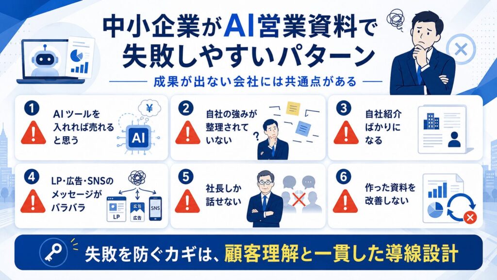 中小企業がAI営業資料で失敗しやすいパターン