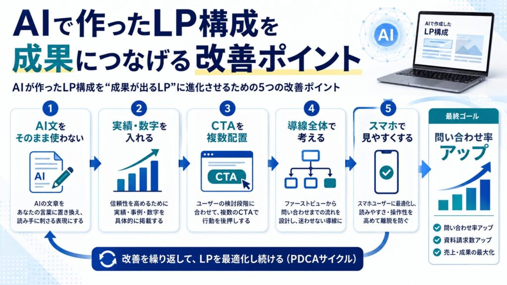 AIで作ったLP構成を成果につなげる改善ポイント