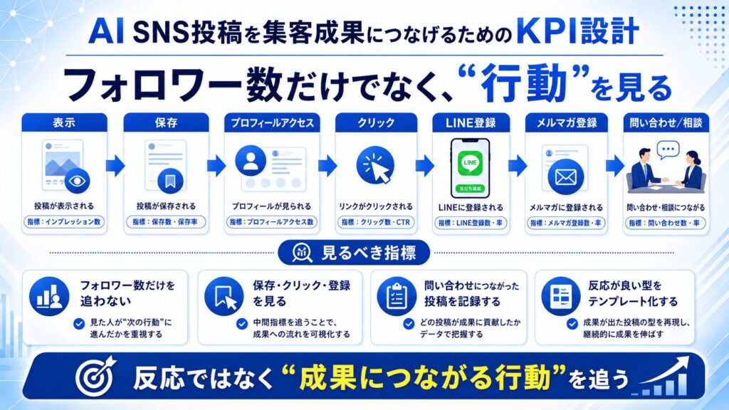 AI SNS投稿を集客成果につなげるためのKPI設計