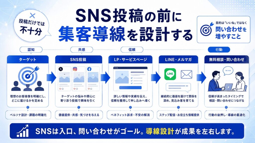 AIでSNS投稿を作る前に決めるべき集客設計