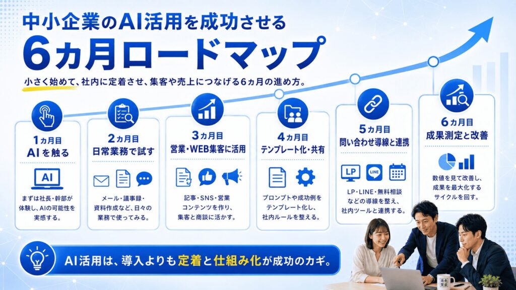 中小企業のAI活用を成功させる6カ月ロードマップ