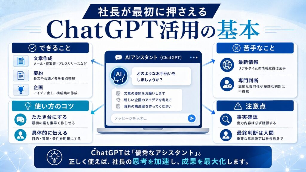 ChatGPTを仕事で使う前に、社長が理解すべき基本