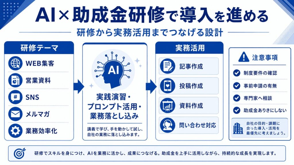 AI×助成金研修｜中小企業がAI導入を始めやすくする方法
