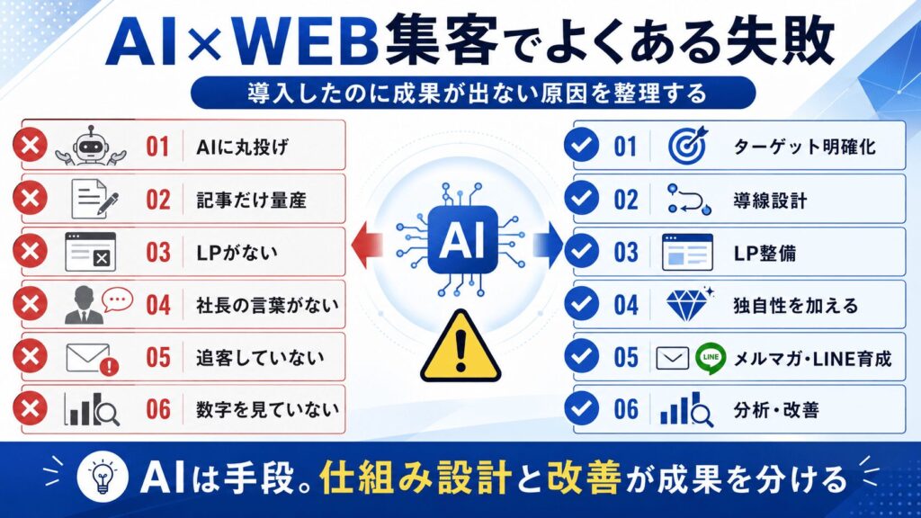 AI×WEB集客の仕組み化でよくある失敗