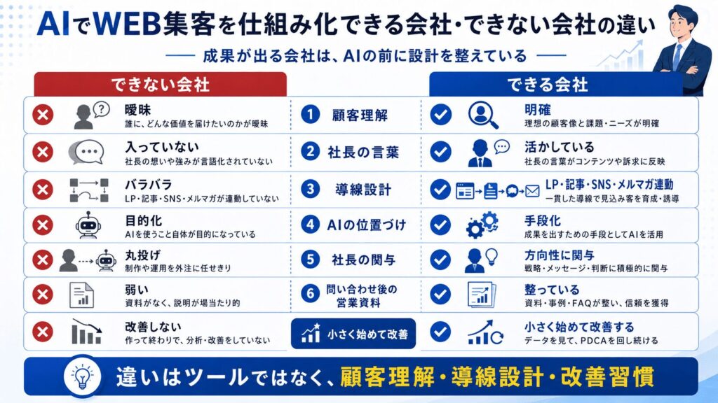 AIでWEB集客を仕組み化できる会社・できない会社の違い