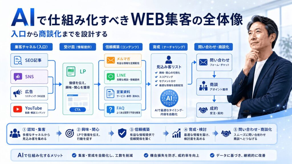 AIで仕組み化すべきWEB集客の全体像