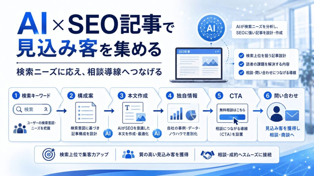 AI×SEO記事｜中小企業の見込み客を集めるコンテンツ制作