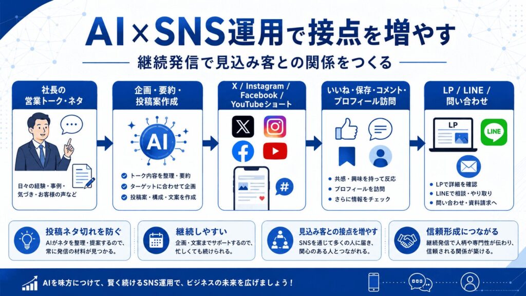 AI×SNS運用｜社長の発信を継続できる形にする