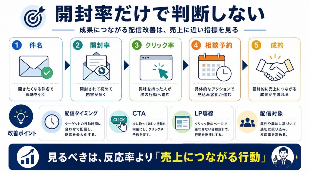 成果を出すための改善ポイント|開封率・クリック率より大切な指標とは