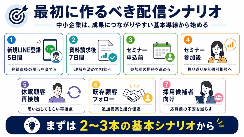 中小企業が最初に作るべきメルマガ・LINE配信シナリオ例