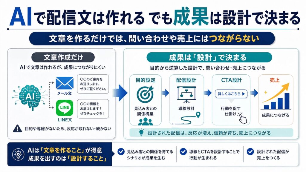 メルマガ・LINE配信はAIで作れる時代へ|ただし「文章を作るだけ」では成果につながらない