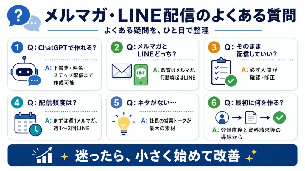 メルマガ・LINE配信をAIで作るときのよくある質問
