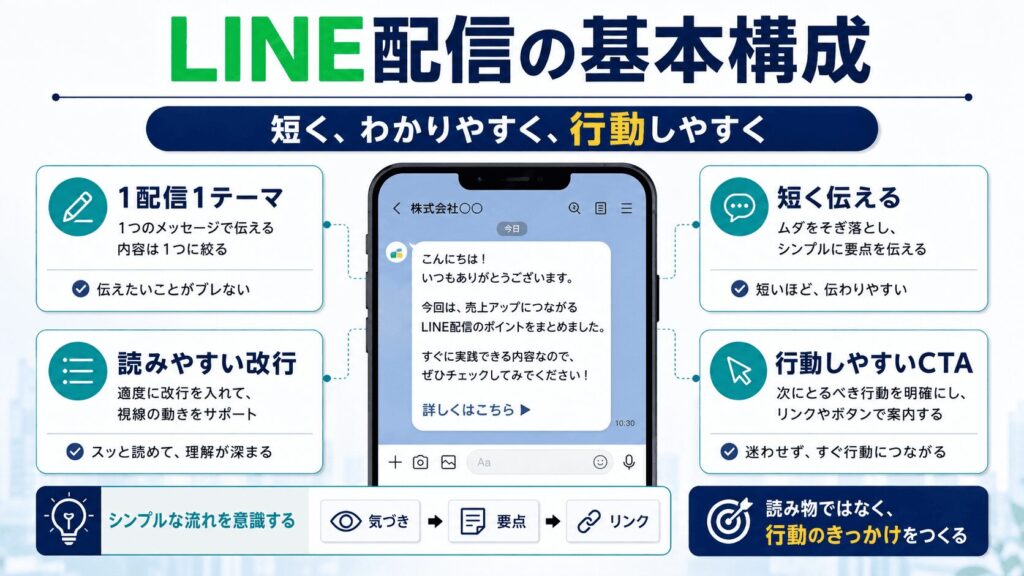 AIで作るLINE配信の基本構成|短く、わかりやすく、行動しやすく