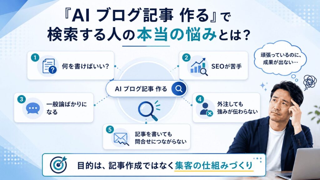 「AI ブログ記事 作る」で検索する人の本当の悩みとは?