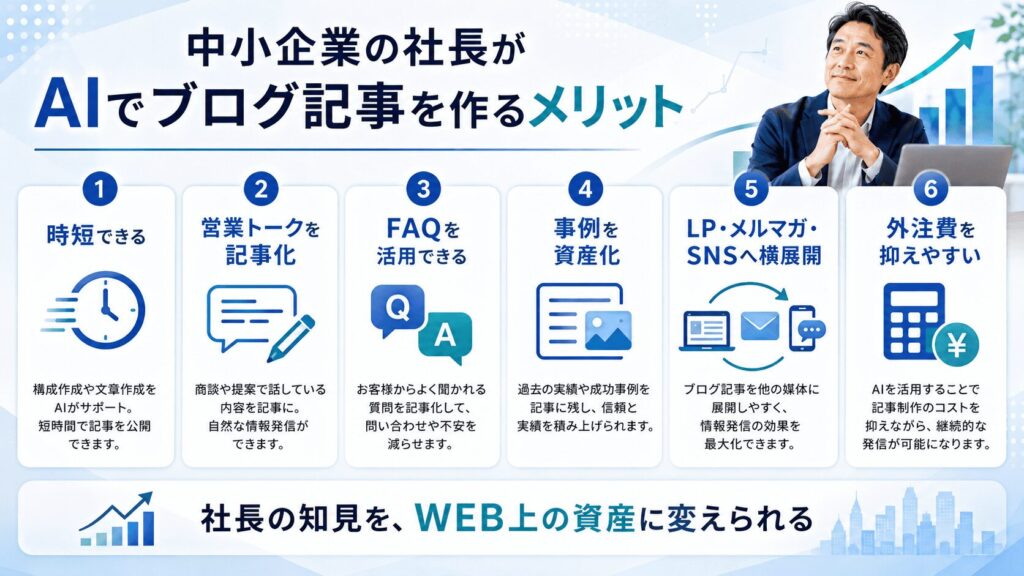 中小企業の社長がAIでブログ記事を作るメリット