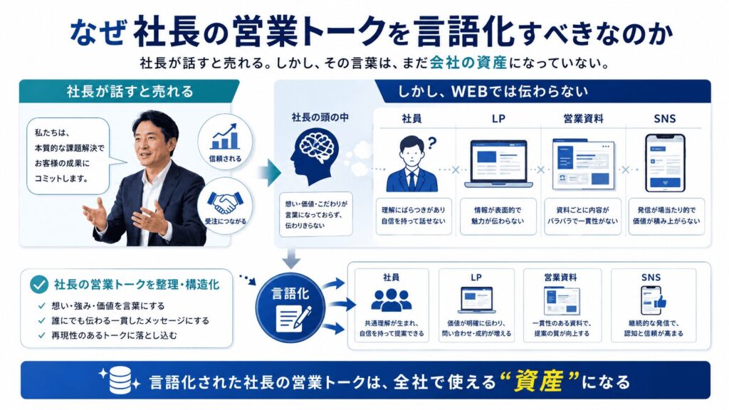 なぜ中小企業は「社長の営業トーク」を言語化すべきなのか