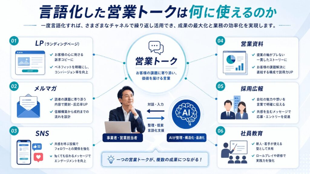 AIで社長の営業トークを言語化すると何に使えるのか