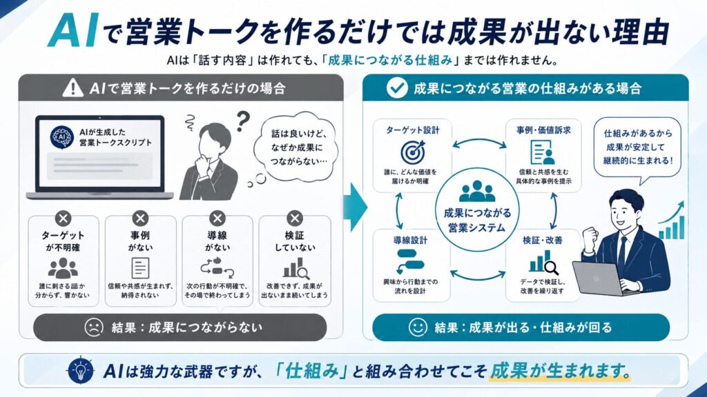 AIで営業トークを作るだけでは成果が出ない理由