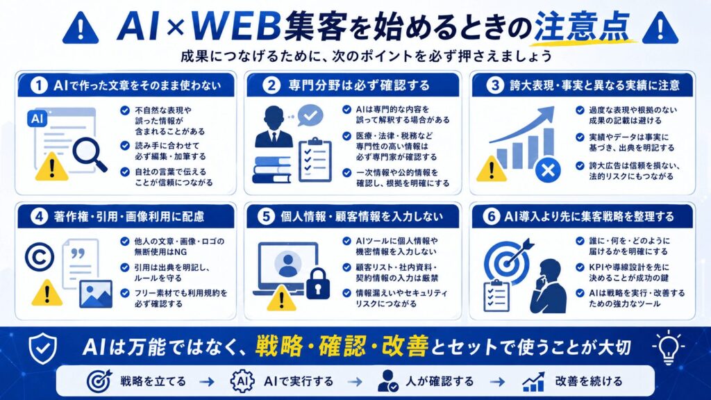 AI×WEB集客を始めるときの注意点