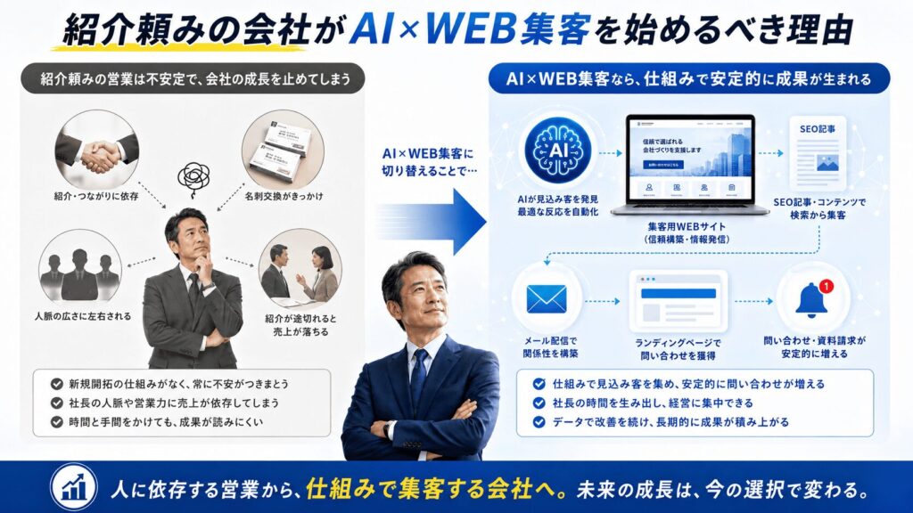 紹介頼みの会社がAI×WEB集客を始めるべき理由