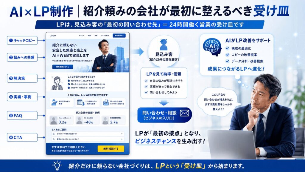 AI×LP制作｜紹介頼みの会社が最初に整えるべき受け皿