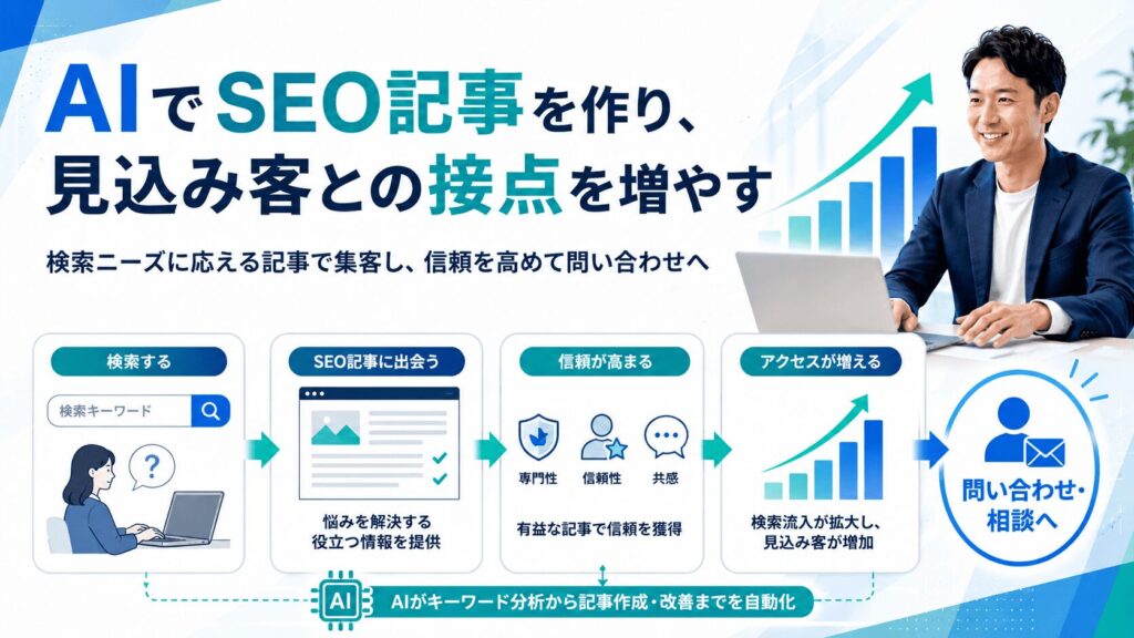 AIでSEO記事を作り、問い合わせの入口を増やす
