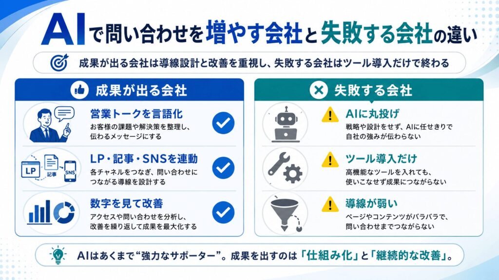 AIで問い合わせを増やす会社と失敗する会社の違い