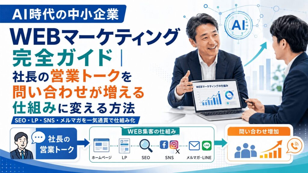 AI時代の中小企業WEBマーケティング完全ガイド|社長の営業トークを問い合わせが増える仕組みに変える方法
