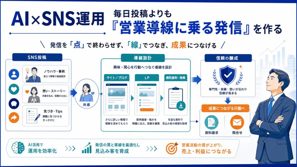AI × SNS運用｜毎日投稿よりも“営業導線に乗る発信”を作る