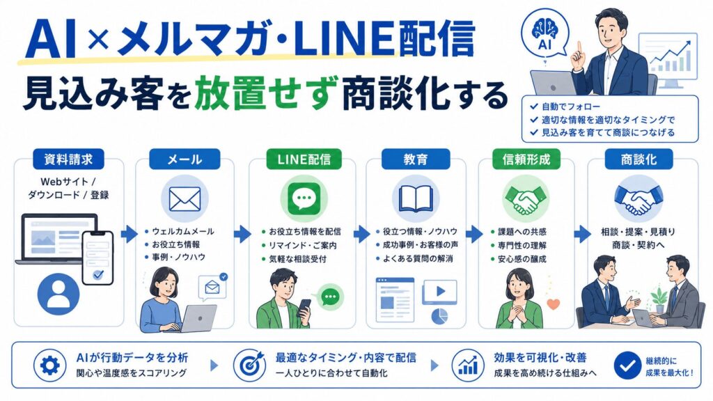 AI × メルマガ・LINE配信｜見込み客を放置せず商談化する