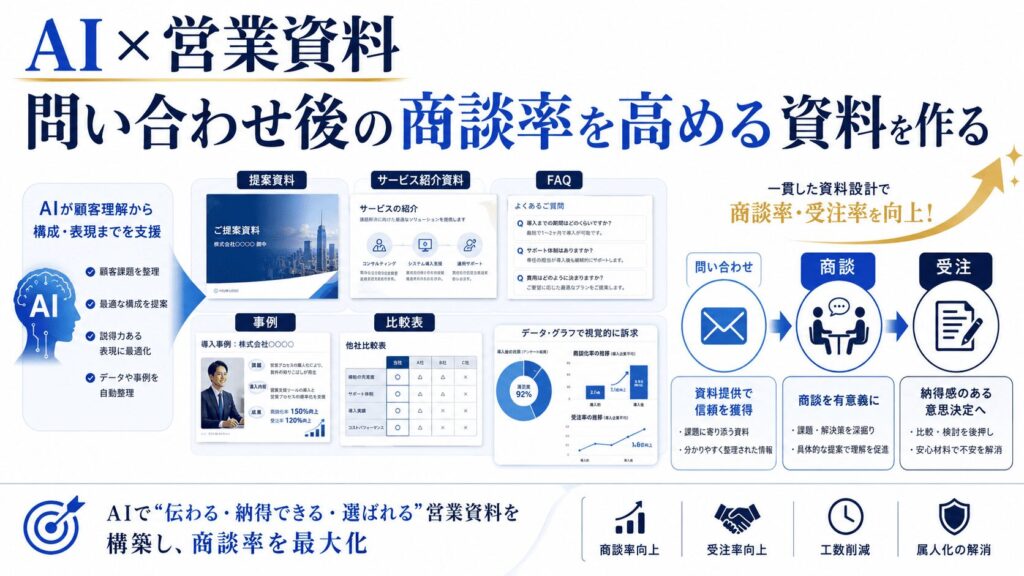 AI × 営業資料｜問い合わせ後の商談率を高める資料を作る