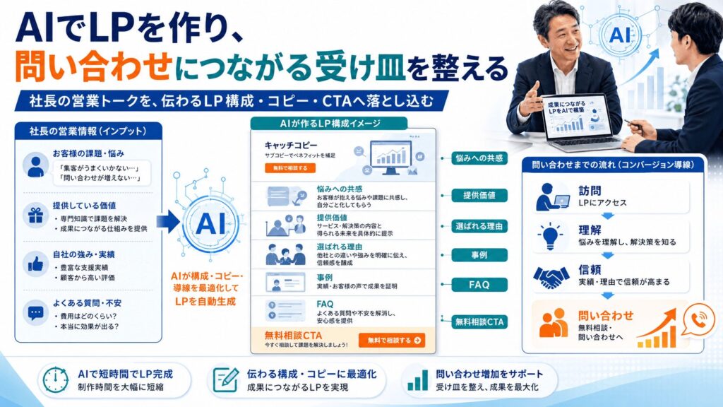 AI × LP制作｜問い合わせにつながるページ構成を作る