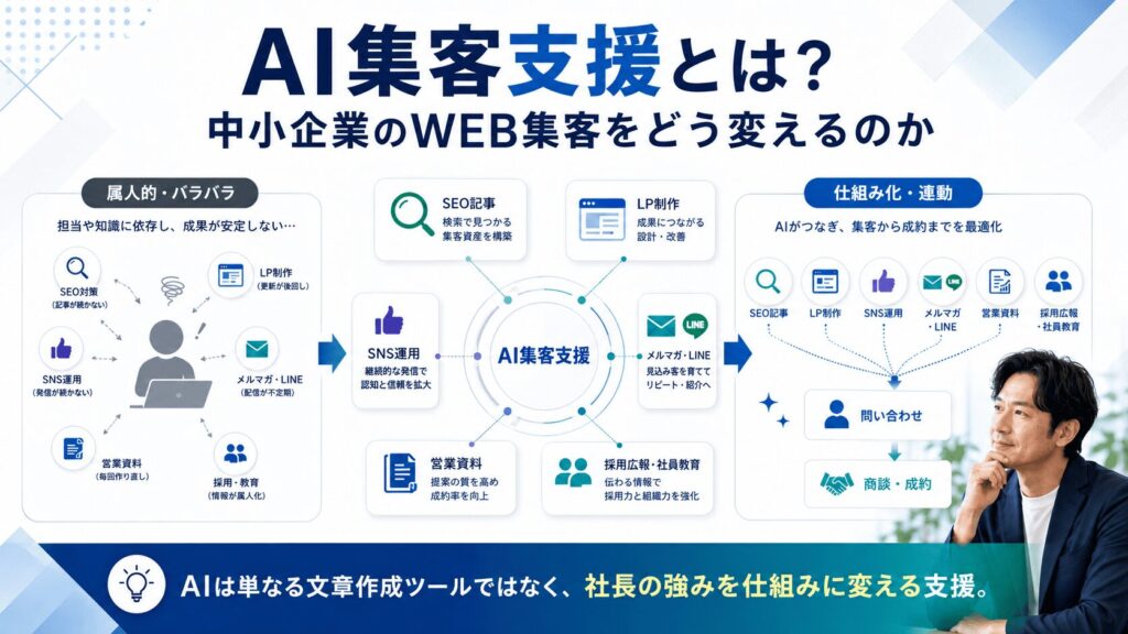 AI集客支援とは?中小企業のWEB集客をどう変えるのか