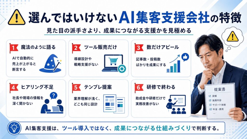 選んではいけないAI集客支援会社の特徴