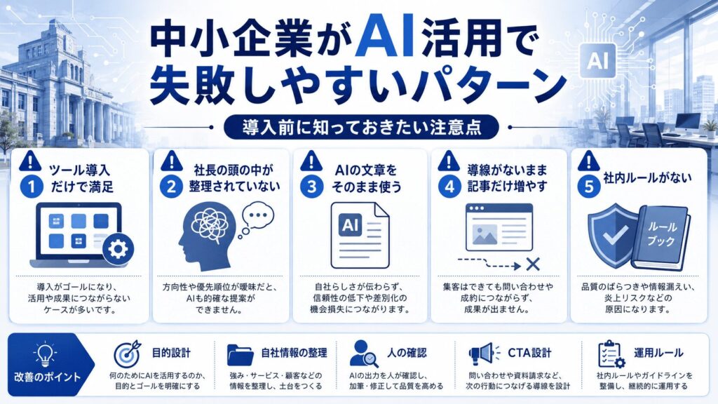 中小企業がAI活用で失敗しやすいパターン