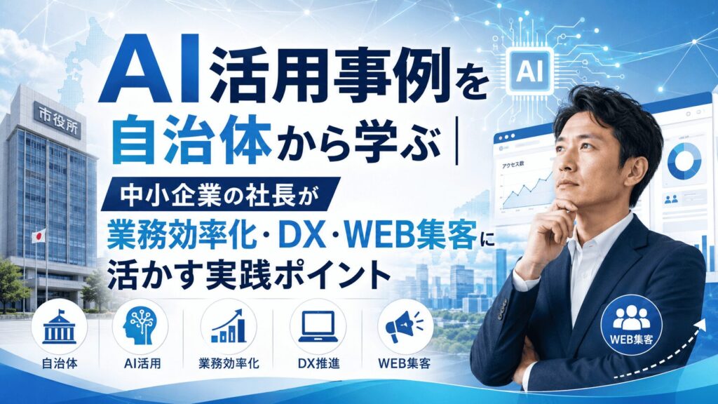 AI活用事例を自治体から学ぶ｜中小企業の社長が業務効率化・DX・WEB集客に活かす実践ポイント