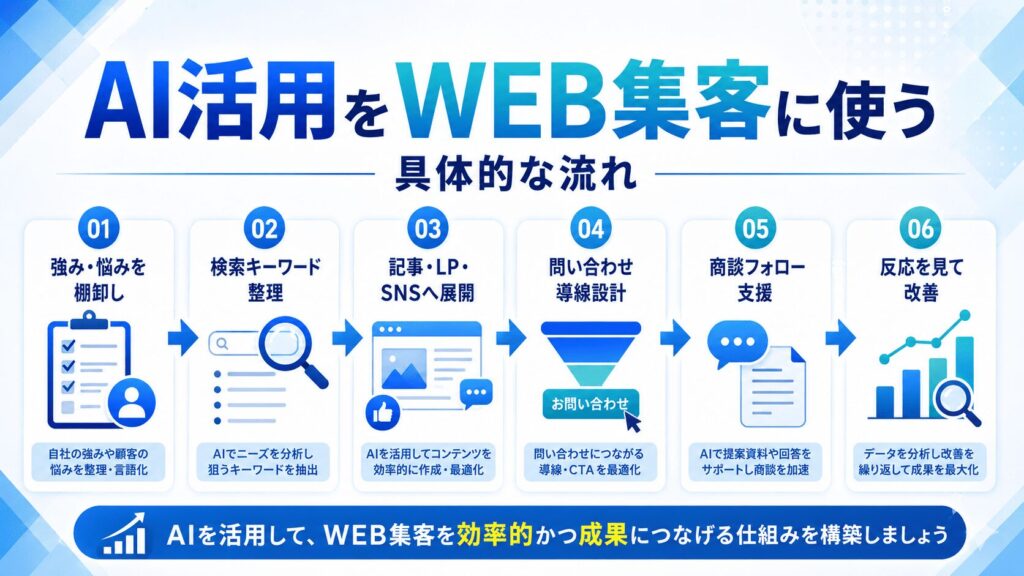 AI活用をWEB集客に使う具体的な流れ
