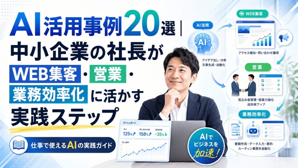 AI活用事例20選｜中小企業の社長がWEB集客・営業・業務効率化に活かす実践ステップ