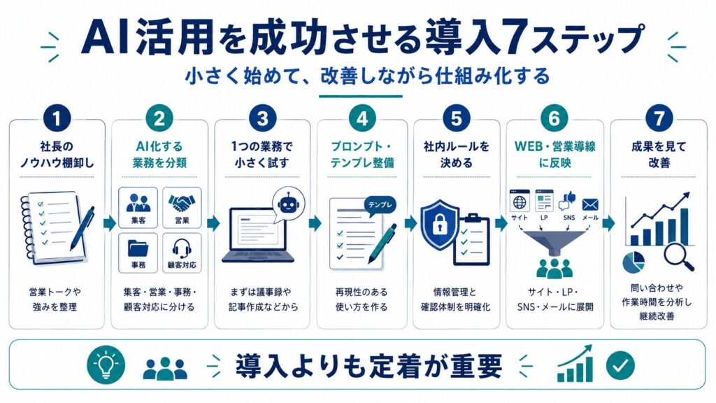 AI活用を成功させるための導入ステップ