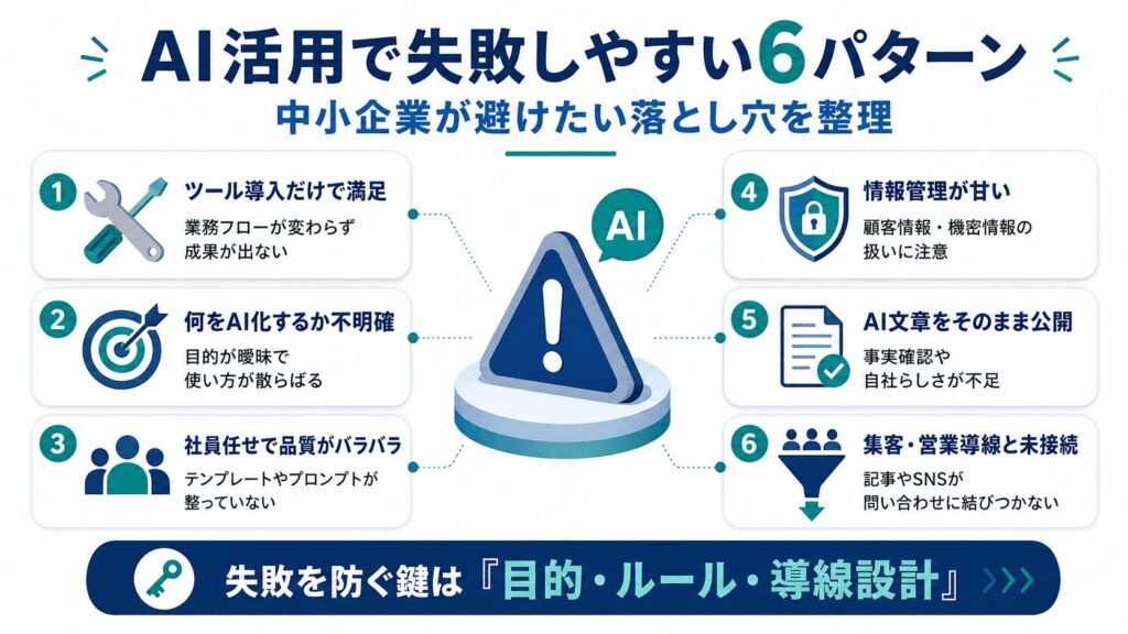 中小企業がAI活用で失敗しやすいパターン